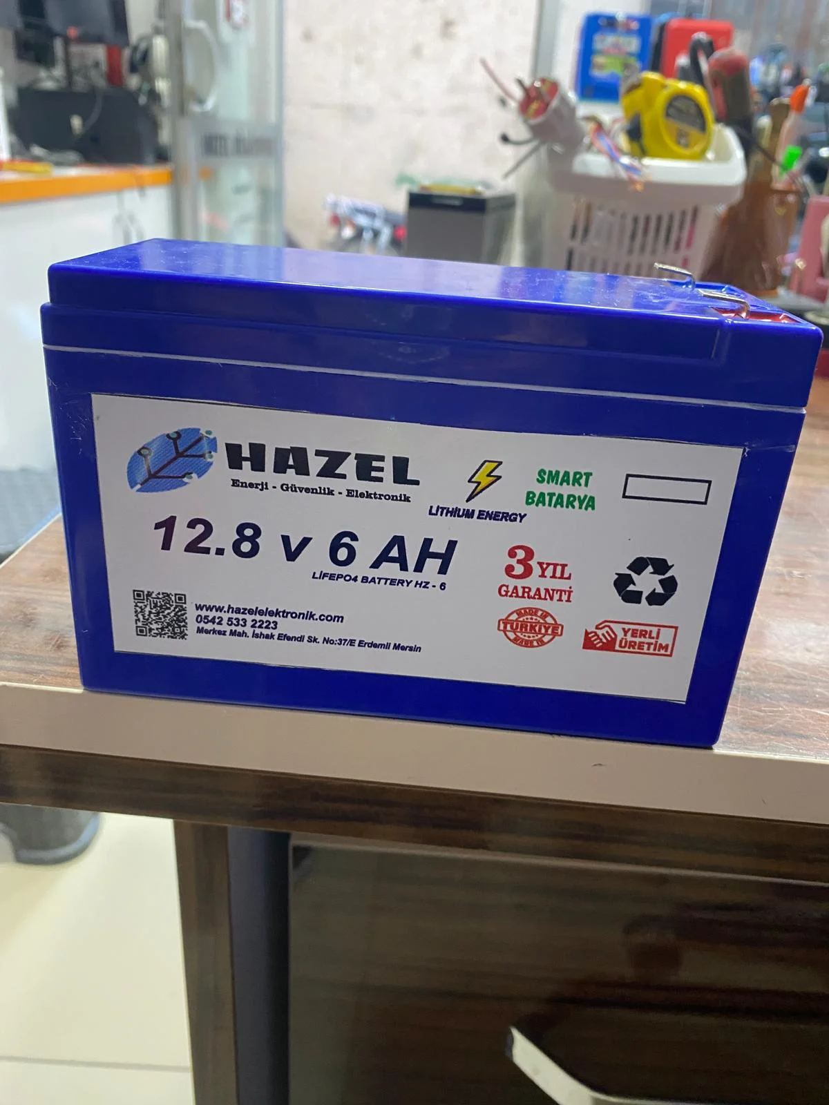 Hazel 12V 6AH LiFePO4 Lityum Akü 30A